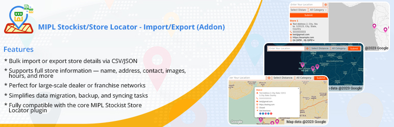 MIPL Stockist/Store Locator - Import/Export (Addon)