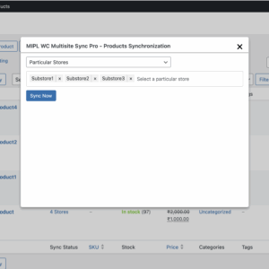 Product Bulk Sync to Particular Sites - MultiStore Sync