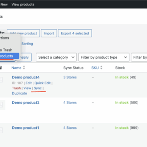 Product Bulk Sync - MultiStore Sync